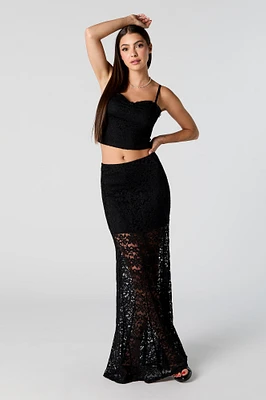 Floral Lace Maxi Skirt