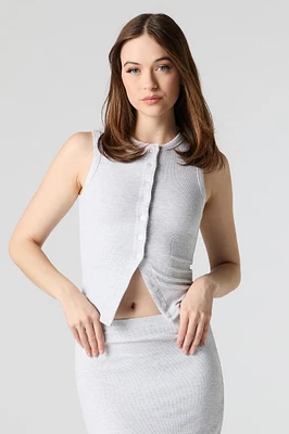 Veste boutonnée côtelée