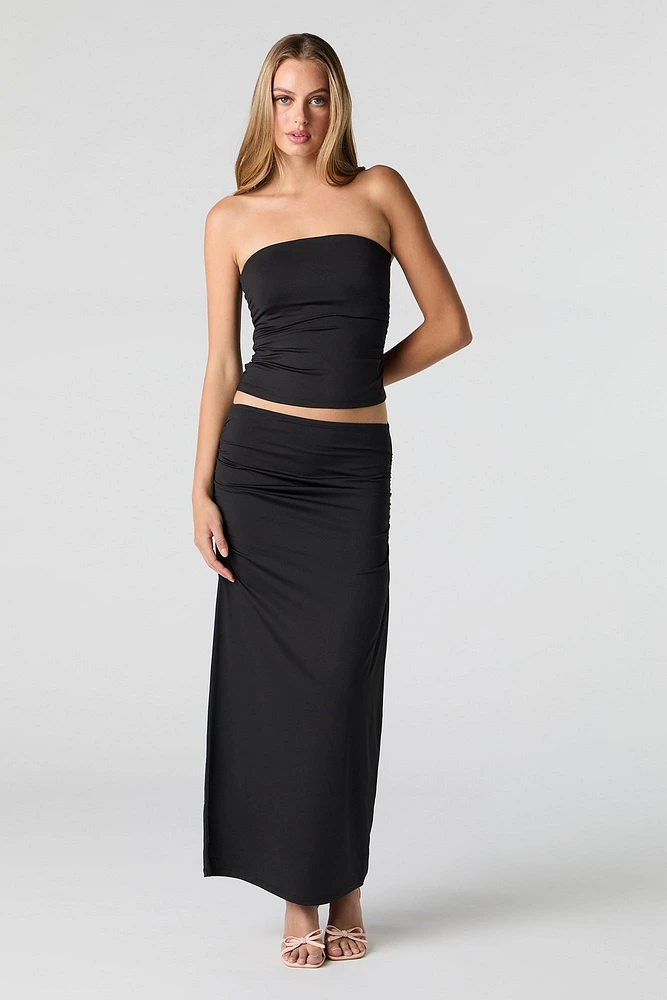 Contour Ruched Maxi Skirt