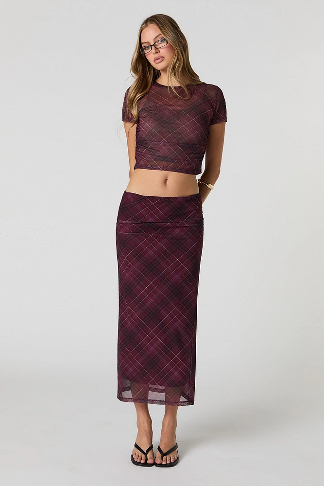 T-shirt court ruché en filet
