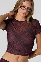 T-shirt court ruché en filet