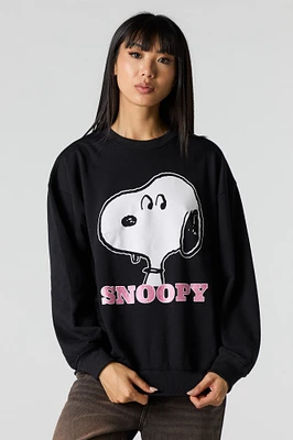 Sparkle Cartoon Graphic Fleece Sweatshirt