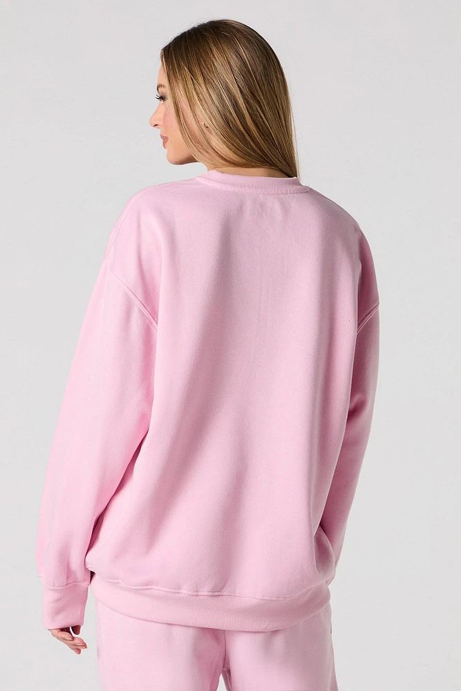 Stitch & Angel Embroidered Fleece Sweatshirt