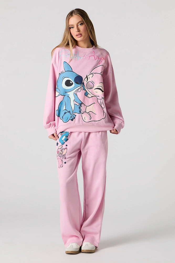 Stitch & Angel Embroidered Fleece Sweatshirt