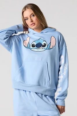 Haut à capuchon en molleton avec imprimé Stitch