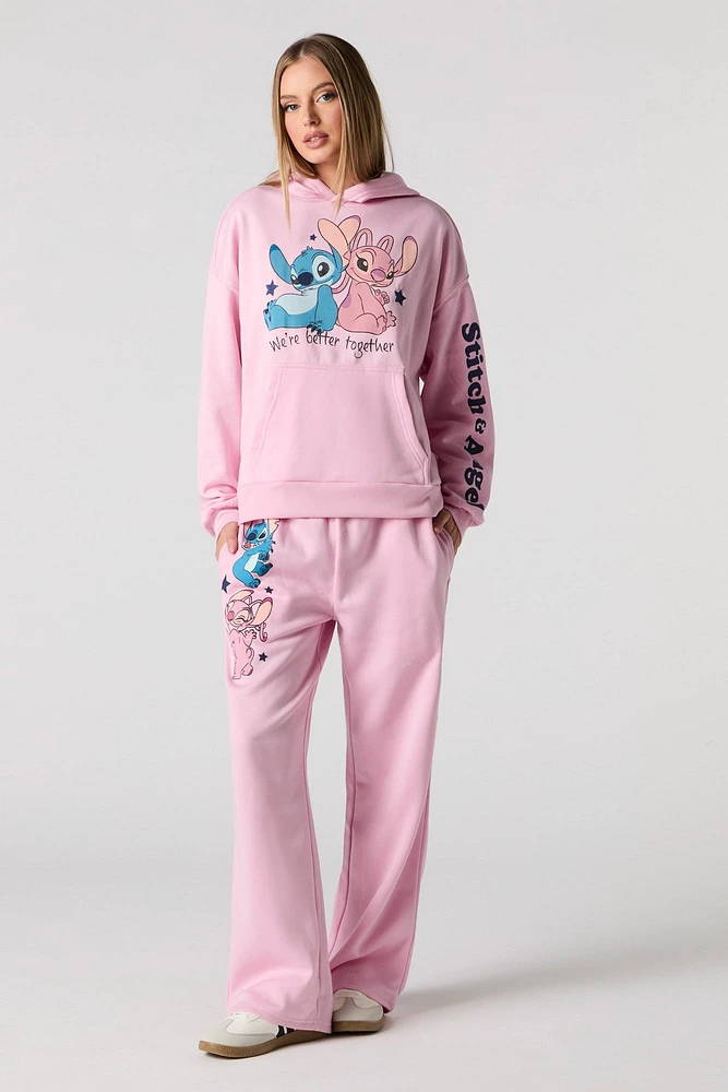 Stitch & Angel Graphic Fleece Hoodie