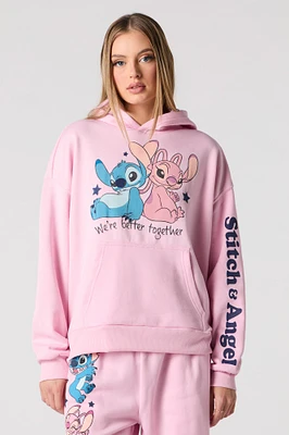 Stitch & Angel Graphic Fleece Hoodie