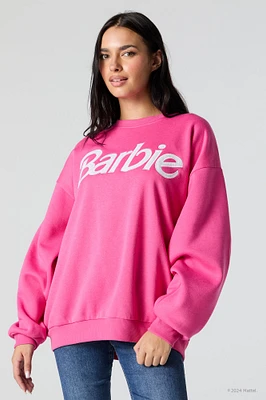 Barbieâ¢ Embroidered Pink Fleece Sweatshirt