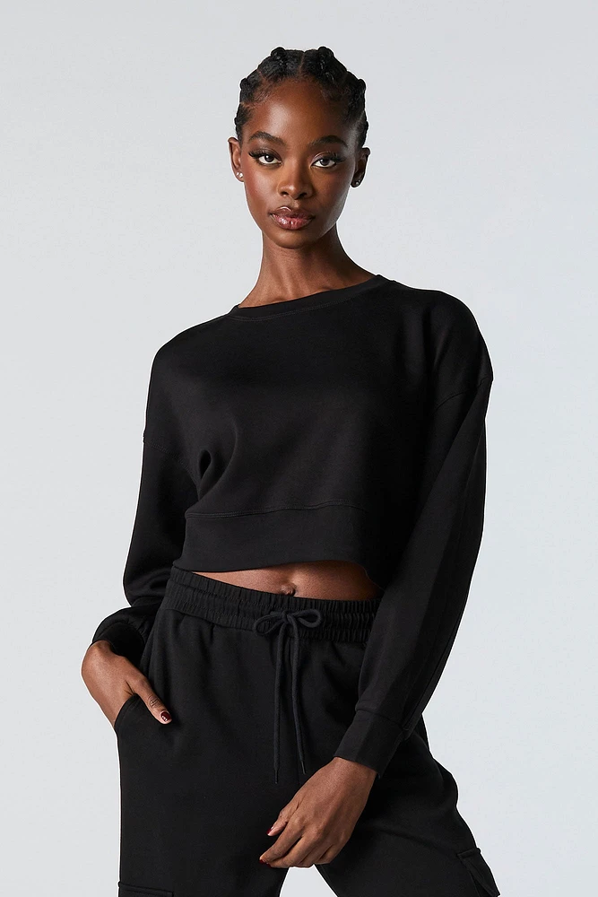 Active Cropped Crewneck Sweatshirt