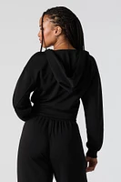 Active Zip-Up Cropped Fleece Hoodie