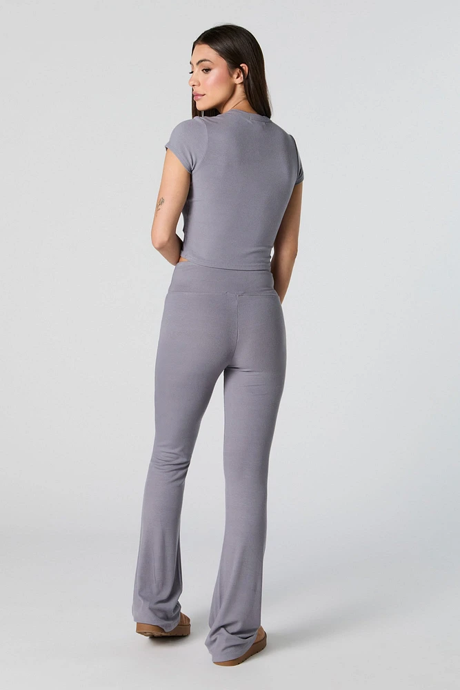 Pantalon Active côtelé à jambe évasée