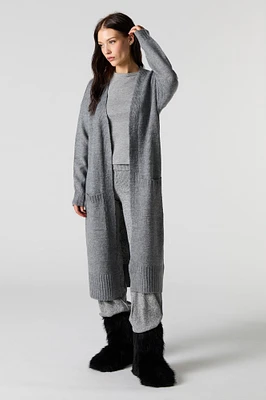 Cardigan long ouvert en tricot