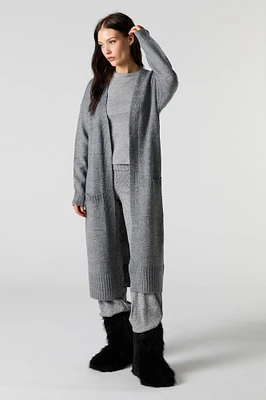 Cardigan long ouvert en tricot