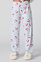 Ensemble pyjama Pyjamas de famille en flanelle à imprimé Père Noël pour femmes