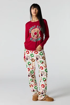 Ensemble pyjama Pyjamas de famille à imprimé Donut Dreams pour femme