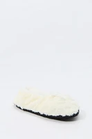 Faux-Fur Ballerina Bow Slipper