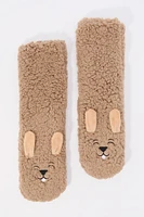 Pantoufles-chaussettes Personnage en Sherpa