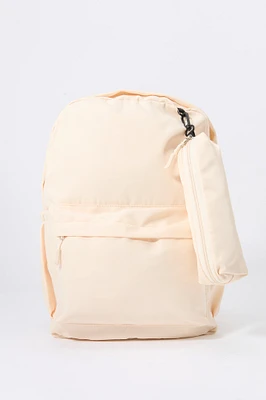 Nylon Backpack with Pencil Case