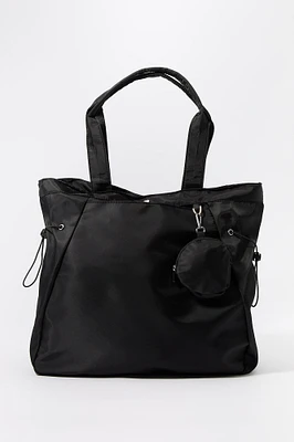 Large Nylon Tote Bag with Coin Purse