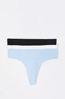 Seamless Ribbed Thong Panty (3 Pack)