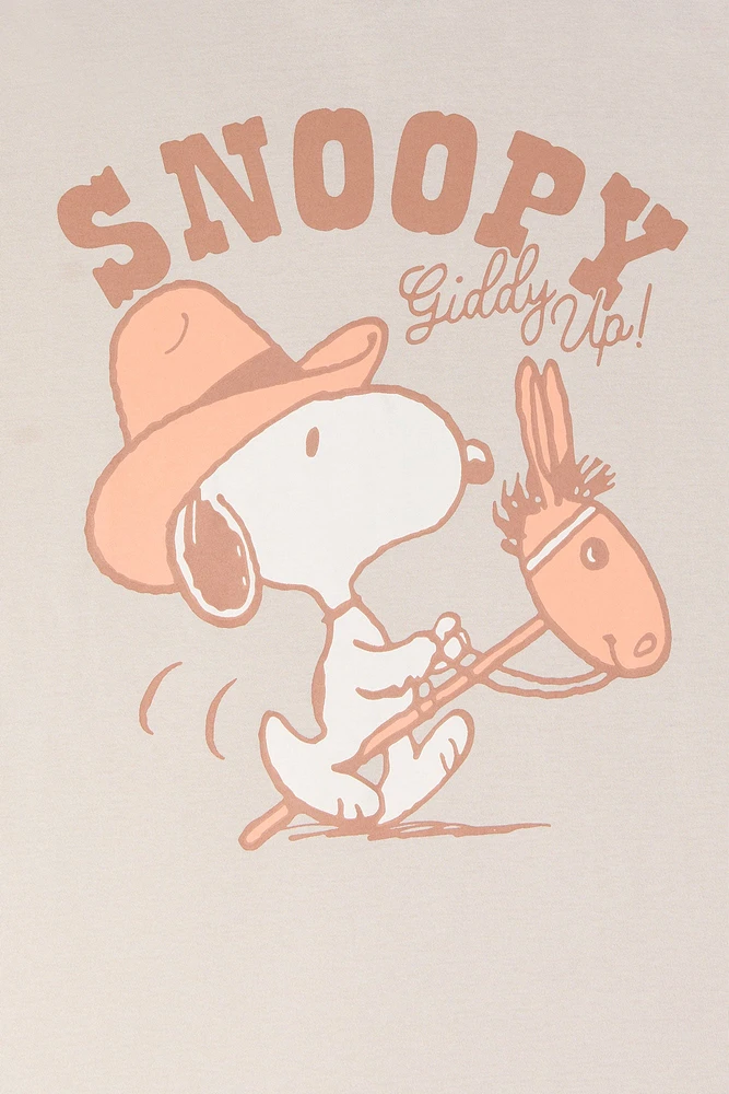 Snoopy Giddy Up Graphic Boyfriend T-Shirt