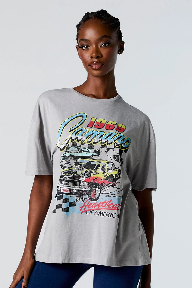 T-shirt de coupe garçonne à imprimé 1969 Camaro