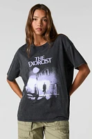 T-shirt de coupe garçonne délavé à imprimé The Exorcist