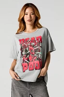 T-shirt de coupe garçonne délavé à imprimé Deadpool