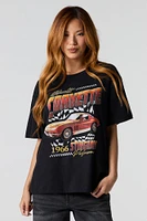 T-shirt coupe garçonne à imprimé Corvette Stingray