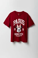 T-shirt coupe garçonne à imprimé Minnie Mouse Paris