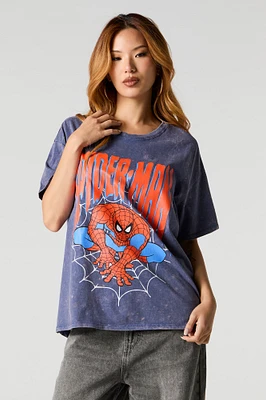 Spider-Man Graphic Washed Boyfriend T-Shirt