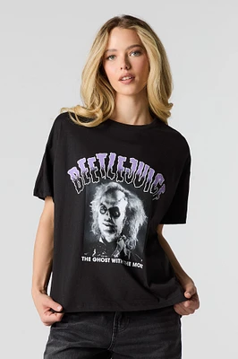 T-shirt de coupe garçonne à imprimé Beetlejuice Ghost with the Most