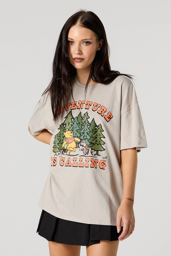 Pooh Bear Adventure is Calling Graphic Boyfriend T-Shirt