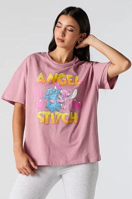 Angel & Stitch Graphic Boyfriend T-Shirt