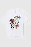 T-shirt de coupe garçonne à imprimé Betty Boop Cutie