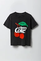 T-shirt coupe garçonne délavé à imprimé Cherry Coke