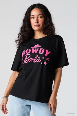 T-shirt de coupe garçonne à imprimé Barbie Howdy