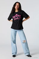 T-shirt de coupe garçonne à imprimé Barbie Howdy