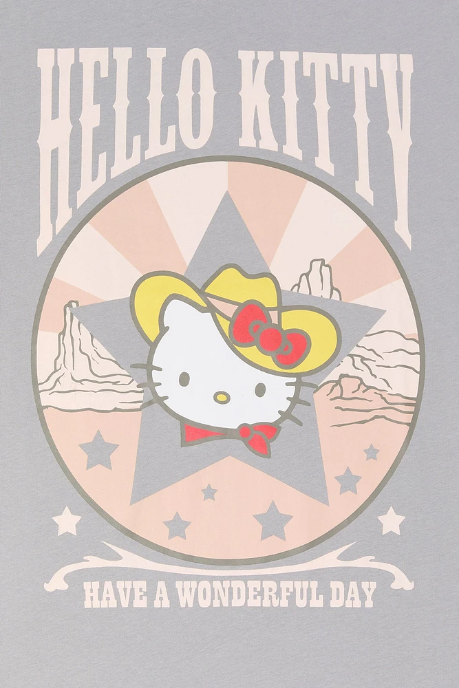 T-shirt de coupe garÃ§onne Ã  imprimÃ© Cowgirl Hello Kitty