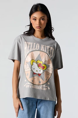 T-shirt de coupe garÃ§onne Ã  imprimÃ© Cowgirl Hello Kitty