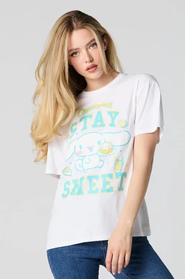 T-shirt de coupe garÃ§onne Ã  imprimÃ© Cinnamoroll Stay Sweet