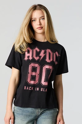 ACDC Back Black Graphic Boyfriend T-Shirt