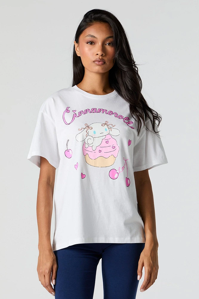 T-shirt de coupe garçonne à imprimé Cinnamoroll