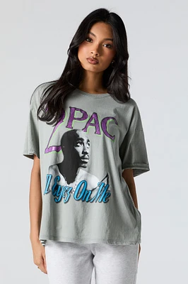 T-shirt de coupe garçonne à imprimé 2Pac All Eyez On Me