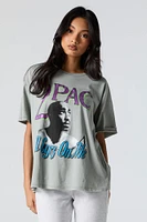 T-shirt de coupe garçonne à imprimé 2Pac All Eyez On Me