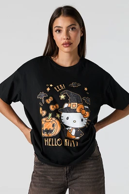 T-shirt de coupe garçonne à imprimé Hello Kitty Halloween