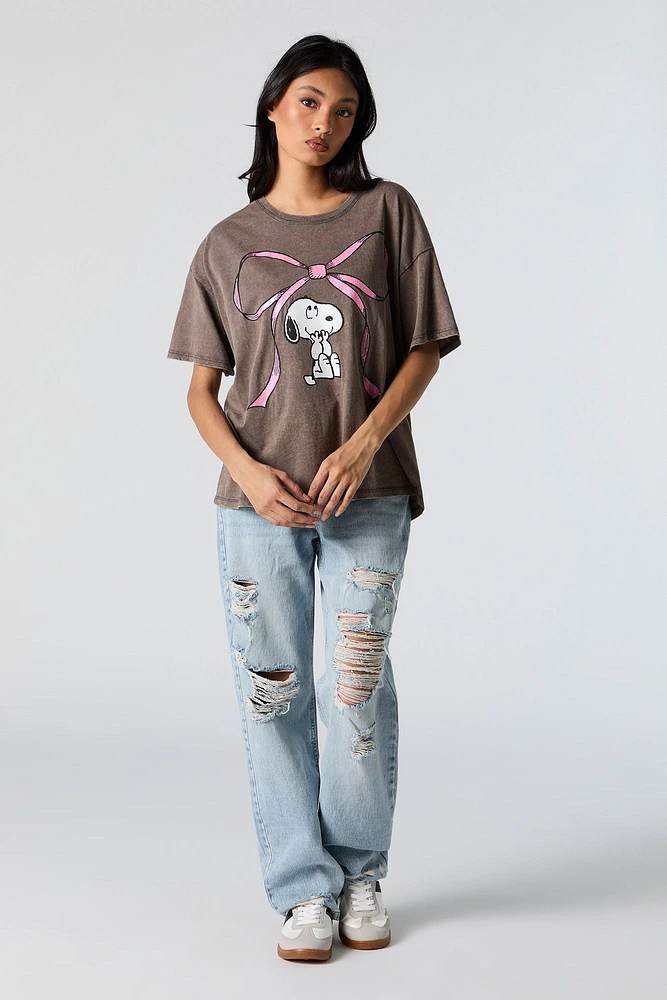 Snoopy Bow Graphic Boyfriend T-Shirt