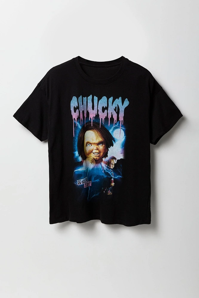 T-shirt de coupe garçonne à imprimé Chucky