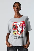Hello Kitty and Friends Graphic Washed Boyfriend T-Shirt