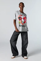 Hello Kitty and Friends Graphic Washed Boyfriend T-Shirt